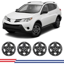 4* 17''Black Matte Wheel Rim Cover Hubcaps For 2013-2018 TOYOTA RAV4 Trim Ring
