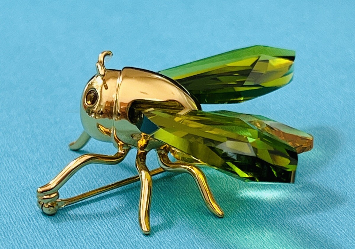 SWAROVSKI PARADISE AKIMA OLIVE GREEN CRYSTAL FLY / MOTH