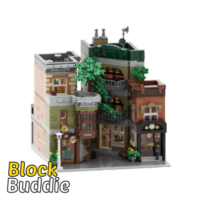 Platten und Uhrenladen Streetview Modular Building - 3206 Teile Klemmbaustein