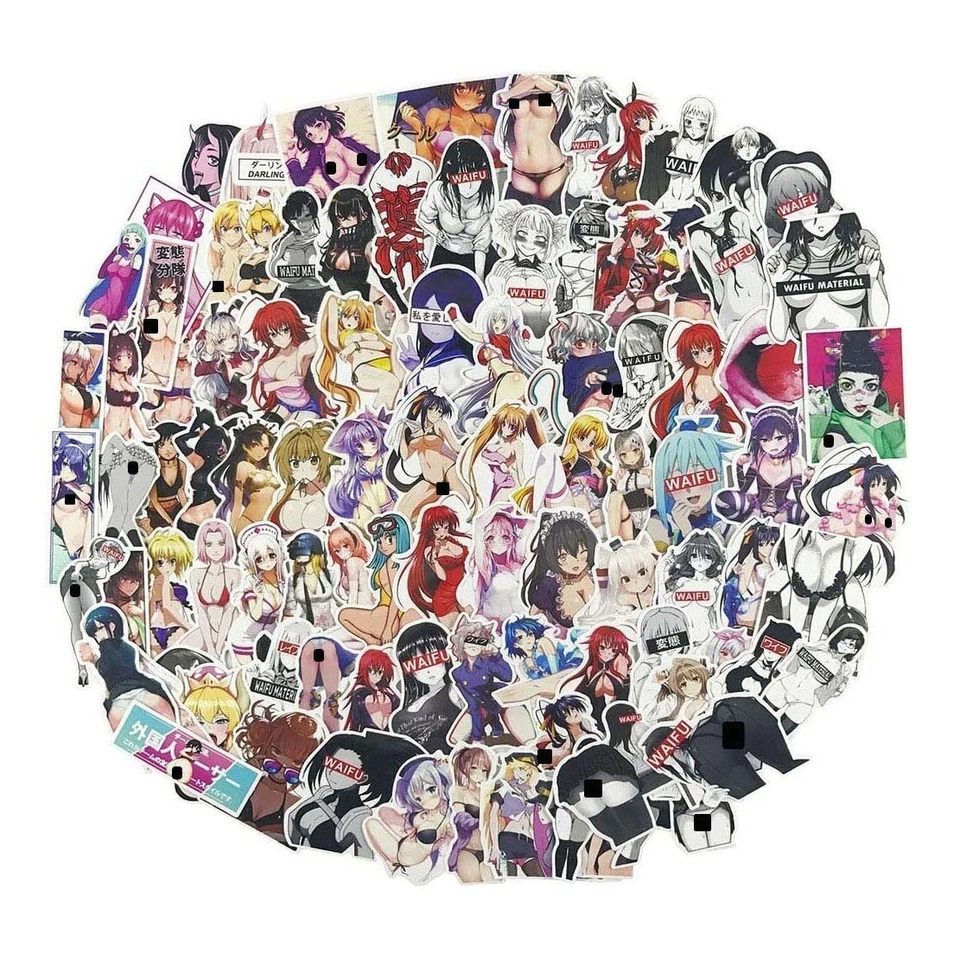 100pcs Sexy Anime Stickers Waifu Girl Women Explicit Beautiful Gorgeous Vinyl