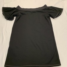 Zara Trafaluc Size M Off Shoulder Flutter Sleeve Mini Dress Contrast Stitching