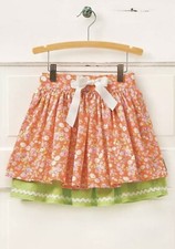 Matilda Jane VALENCIA Skirt Size 6 Orange Floral Layered Bow Hello Lovely NWT