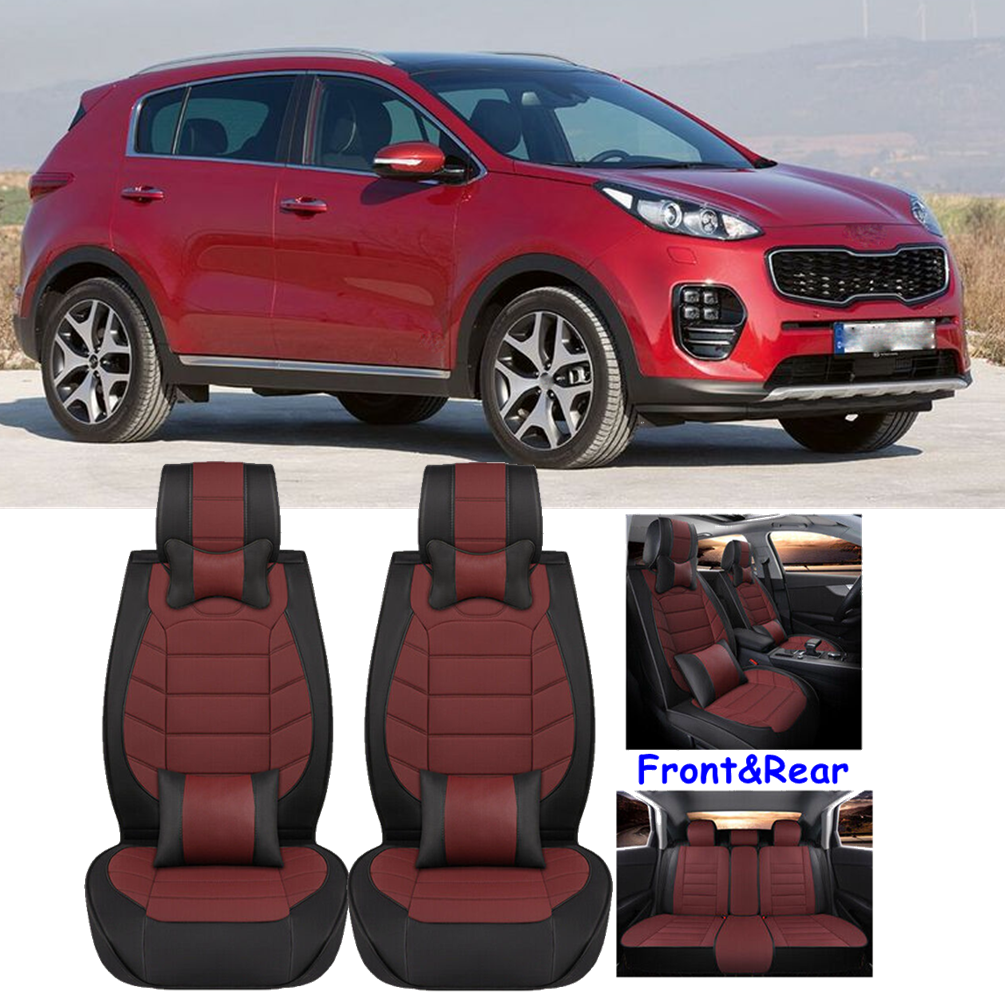 Car Seat Cover 5-Seater Front Rear Full Set Cushion PU Leather For Kia Sportage
