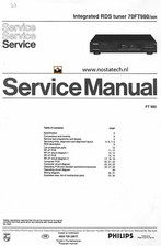 Manuale Di Servizio Per Philips 70 FT 980