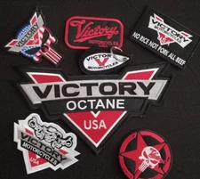 7 pc Octane Victory Motorcycles Embroidered Patches iron on