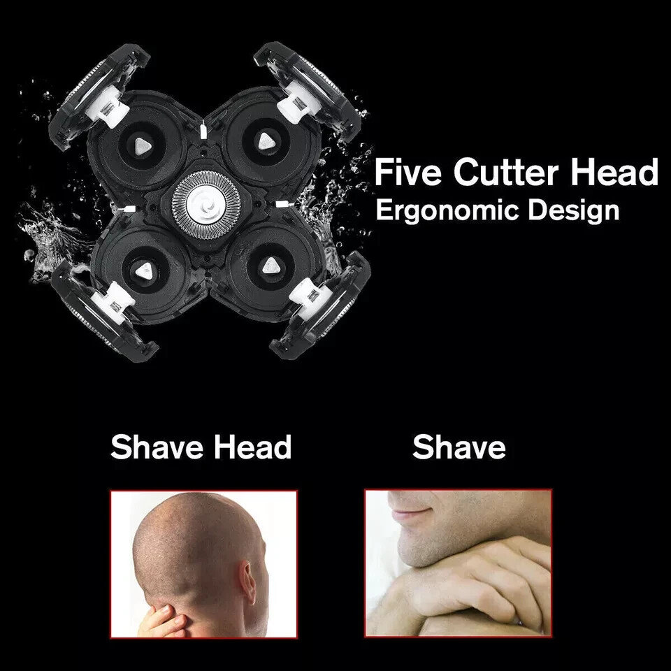 2PCS 5 Blades Floating Shaving Bald Replacement Shaver Head For Electric Razors