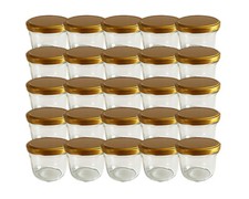 25 x Sturzgläser 230 ml Marmeladenglas Einmachglas Gold Einweckgläser 