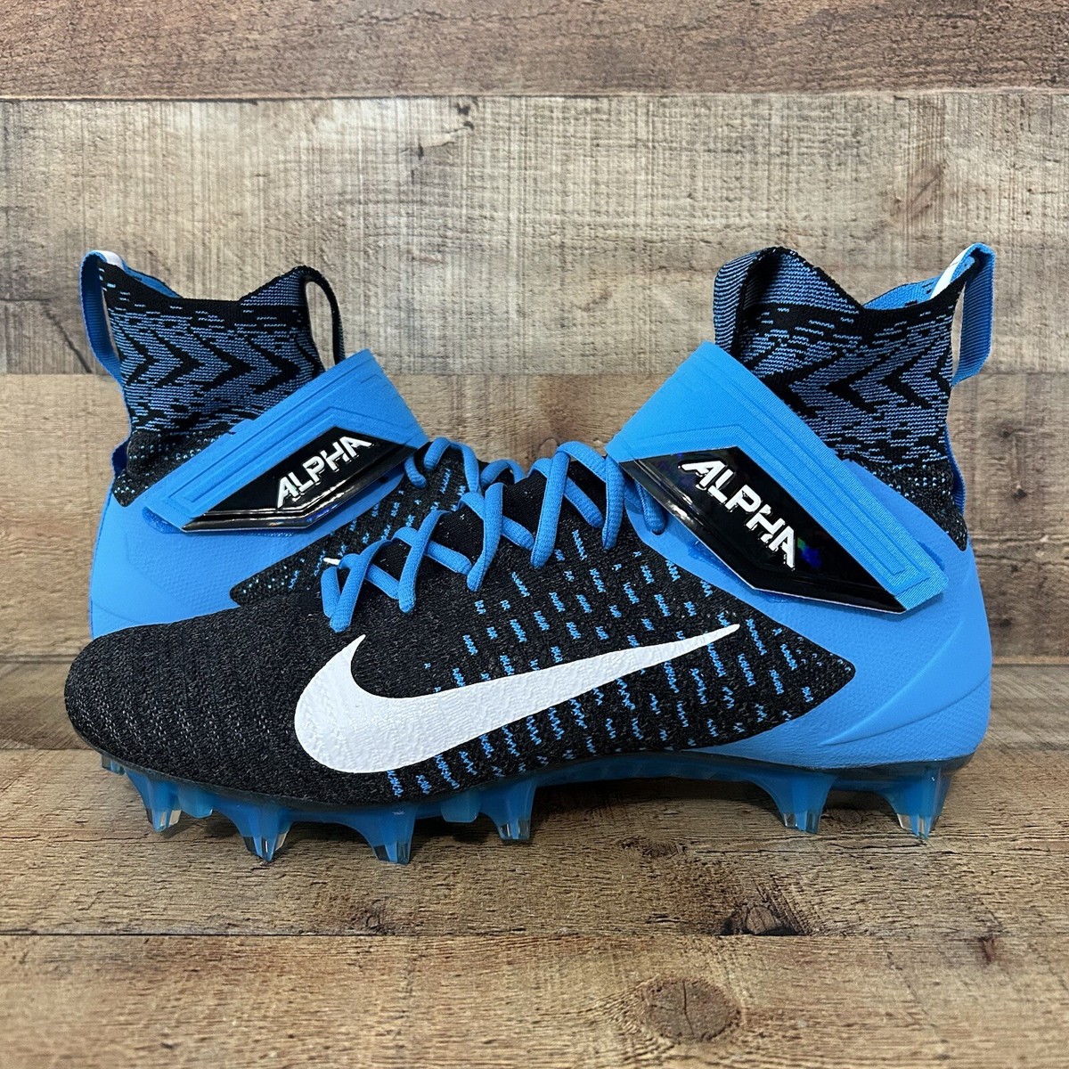 Nike Football Cleats Mens Size 11.5 Black Blue Alpha Menace Elite