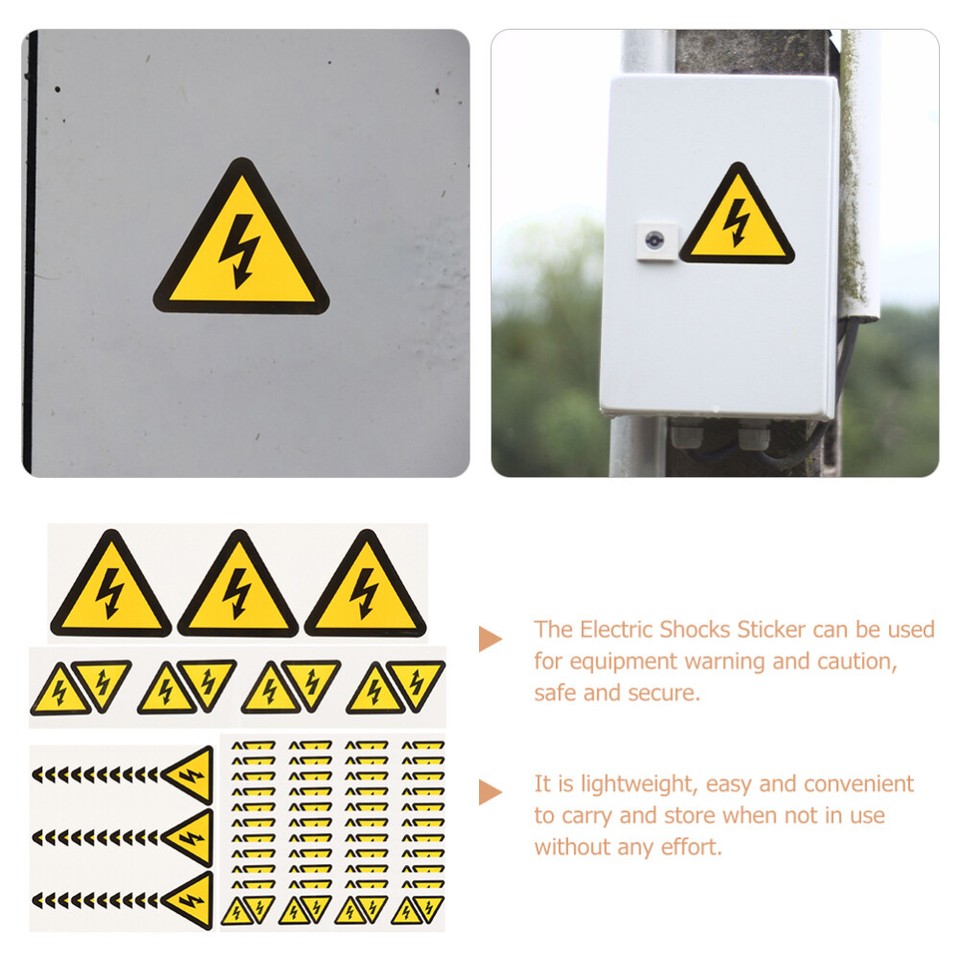 24 Pcs Electric Panel Labels Stickers Yellow Warning Triangle eBay
