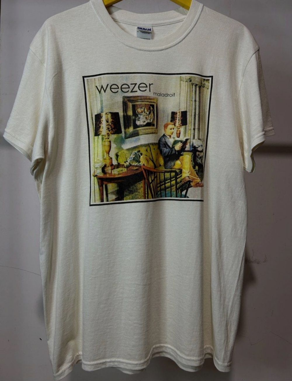 00s Weezer Maladroit T-Shirt white short sleeve tee Rock band vtg NH11056