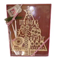 Hallmark Laser-Cut Wood Christmas Tree Centerpiece Tabletop 13" Open Box Unused