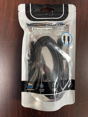 TB866 WIRELESS GEAR 10FT TO USB-C CABLE iPHONE iPAD iPOD