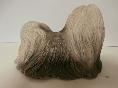 Vintage 1985 Sandra Brue Maltese Sandicast Dog Handcast Canada 8" Long Figurine - Picture 2 of 8