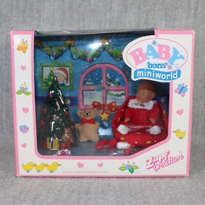 BABY BORN MINIWORLD Zapf Creation Mini Doll Christmas Playset New Vintage  2002