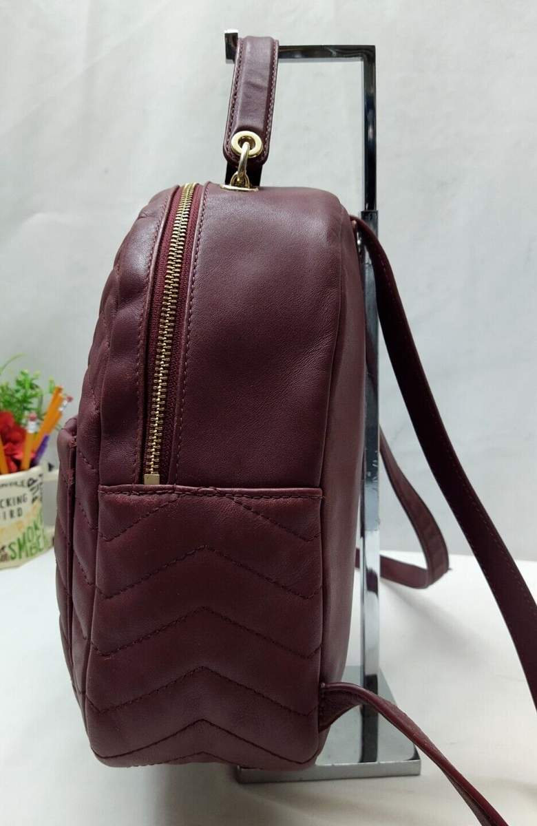 Kate Spade New York Maroon Leather Quilted Top Handle Zipper  display picture 2