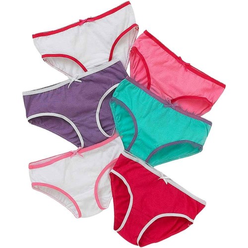 Girls Just Essentials Briefs Pants Knickers Cotton School Colours 2-13 Multipack - Picture 5 of 6