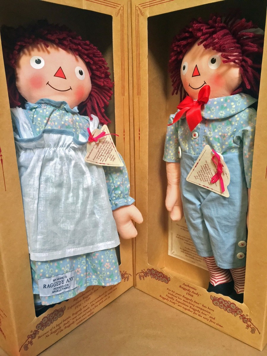 NEW & EXTREMELY RARE Raggedy Ann & Andy Exposition Dolls Signed by