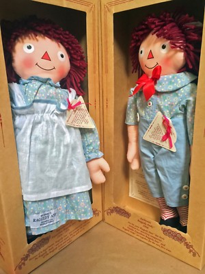 NEW & EXTREMELY RARE Raggedy Ann & Andy Exposition Dolls Signed by