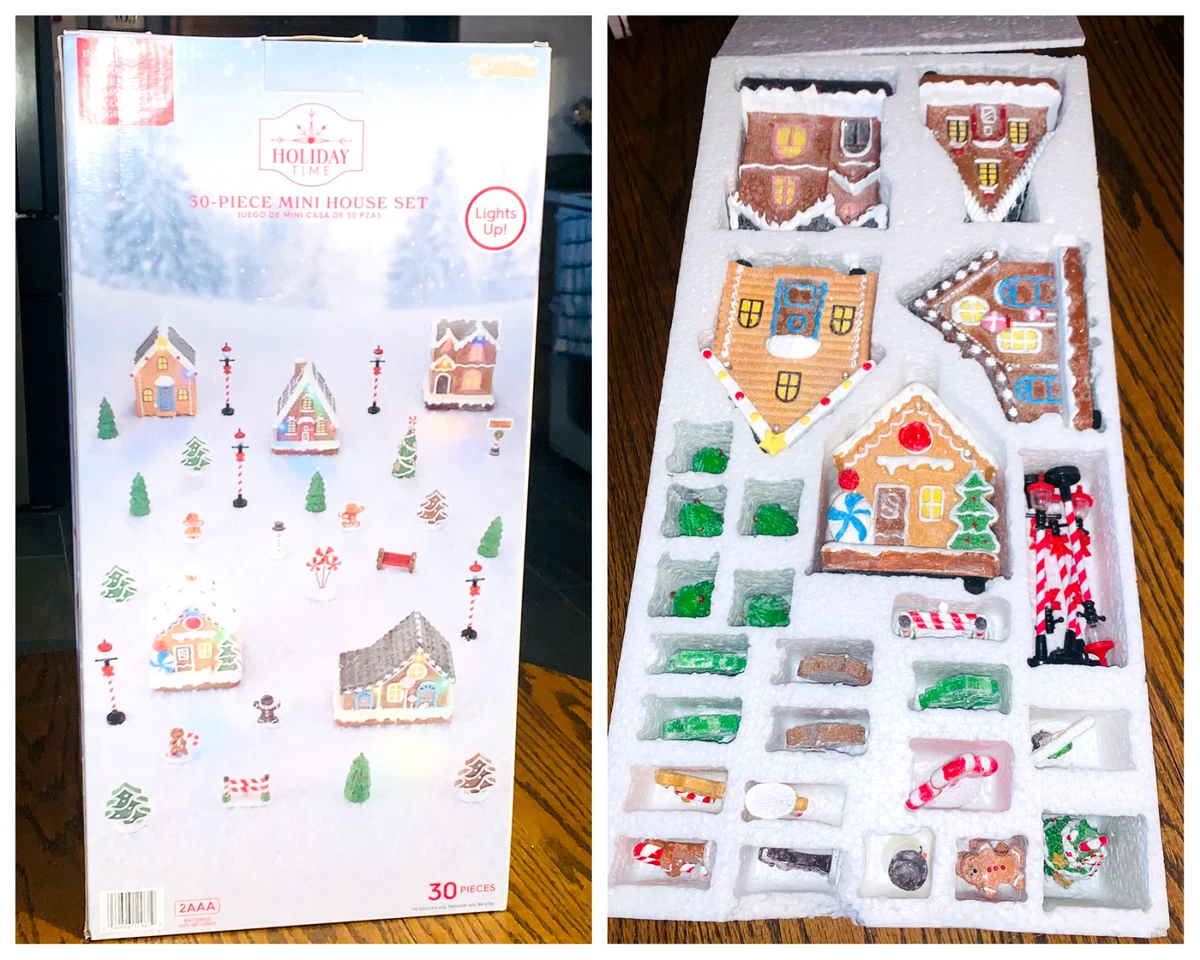 New 30 pc MINI HOUSE SET 2022 CHRISTMAS VILLAGE Holiday Time LIGHTS  ACCESSORIES | eBay