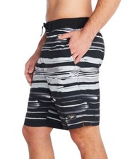 Speedo Men's Bondi Basin Printed Stripe Board Shorts Swim shorts Black White XXL