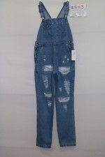 Salopette L.L.BEAN (Cod. S803) tg M Jeans Usato Vintage custom rotture denim