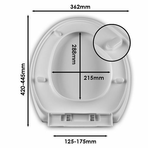 WIRQUIN RUBY 2 R2 SOFT CLOSE WHITE WC TOILET SEAT BOTTOM FIX HINGES