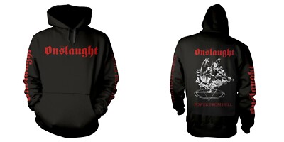 Onslaught ''Power From Hell'' schwarzer Pullover Hoodie - NEU OFFIZIELL