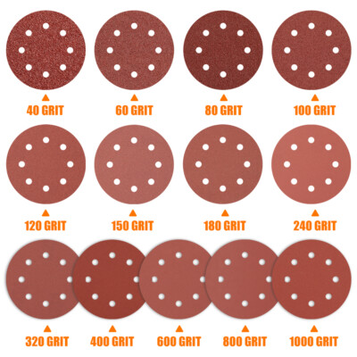 Schleifscheiben 180mm Klett 10 Stück Schleifpapier 8 Loch Schleifblätter 60-1000