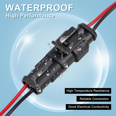 12 Pcs Connecteur En T 2 Broches Pour Fil Électrique 20/22 AWG Connecteur Électrique Étanche Pour Voiture - Câble Sans Soudure Éclairage LED Pour Voiture Connecteurs Étanches Et Kits