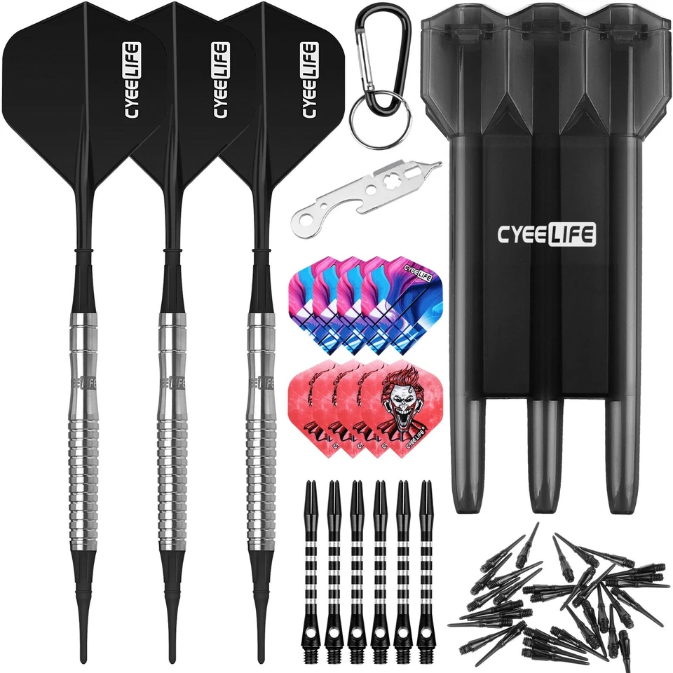 Tungsten Soft tip Dart 16g+30Tips+6Alu shafts+18Flights+dart case - Image 2 of 4