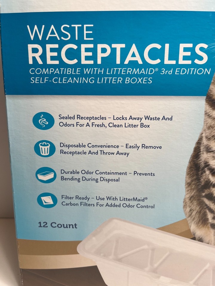 ⚓Litter Maid 12ct Waste Receptacles (w/ 3rd Edition SelfCleaning