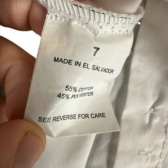 Chaps Boy’s 7 White Button LS Dress Shirt Cotton Blend Pocket Preppy Classic - Image 4 of 4