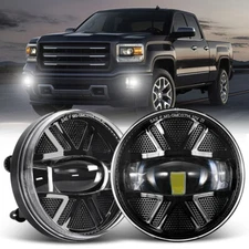 For 2007-2013 GMC Sierra 1500 2500 3500 Round LED Bumper Fog Lights Assembly