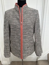 Brand New Unique St Martins Ladies Jacket Blazer Zip 12 Pink Grey Orange Lined