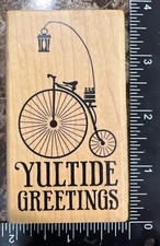 Yuletide Greetings Wood Mounted Rubber Stamp Inkadinkado 60-00696