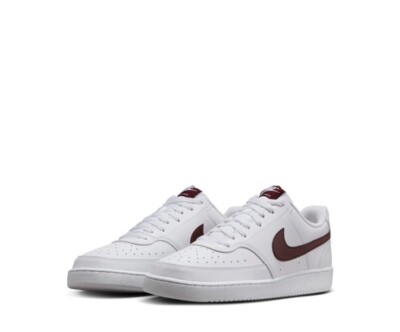 Men Nike Court Vision Low Lifestyle Sneakers Shoes White/Burgundy