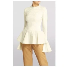 JW Anderson Peplum-Hem Jumper - Cream S