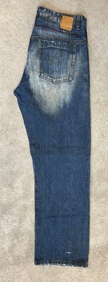 TRIPLE 5 SOUL Blau Straight Leg Herren Jeans Zip Fly Taille 36 Bein 32 TOP