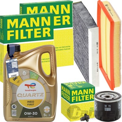MANN INSPEKTIONSPAKET+TOTAL 0W-30 MOTORÖL passend für 1.3 FIAT 500 X 334 JEEP