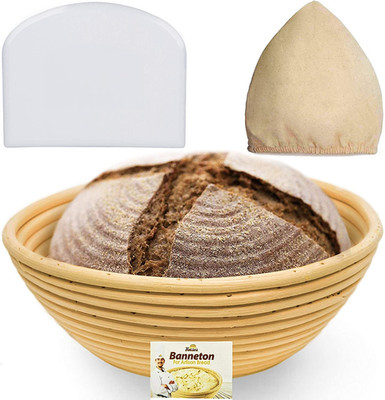 9 Inch Bread Banneton Proofing Basket - Baking Bowl Dough Gifts for Bakers Provi