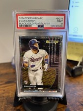 2024 Topps Update Evan Carter Black Gold Platinum RC 1/1 PSA MT 9