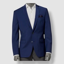  425 Bar III Men's Blue Slim-Fit Wool Stretch Blazer Suit Sport Coat Jacket 38R