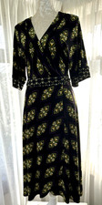 Marks & Spencer Wrap Dress ~ size 8 ~ midi length ~ purple/green mix geometric