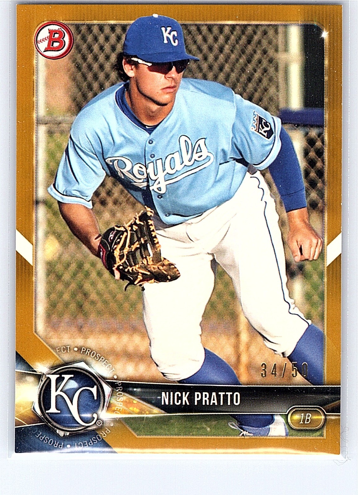 2018 Bowman - Prospects Nick Pratto #BP81 Gold /50 (RC)