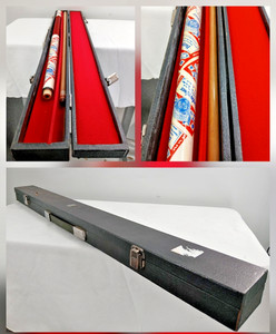 Budweiser Vintage 2-Piece 57" Pool Cue Stick & Hard Carrying Case   * read