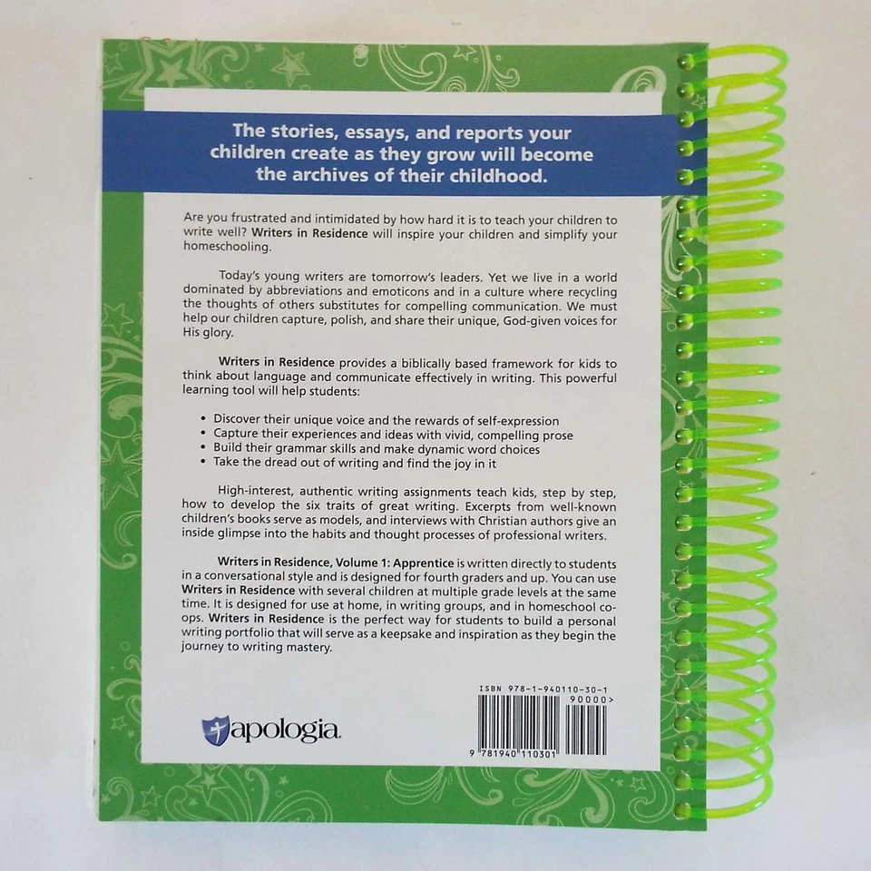 Writers in Residence All-in-One Student Text and Workbook Volume 1 Apprentice - Image 2 of 2