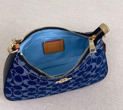 バッグ Coach Shoulder Bag 2way Denim Signature COACH Field Tote 22 Signature Denim 2way Bag Shoulder Bag