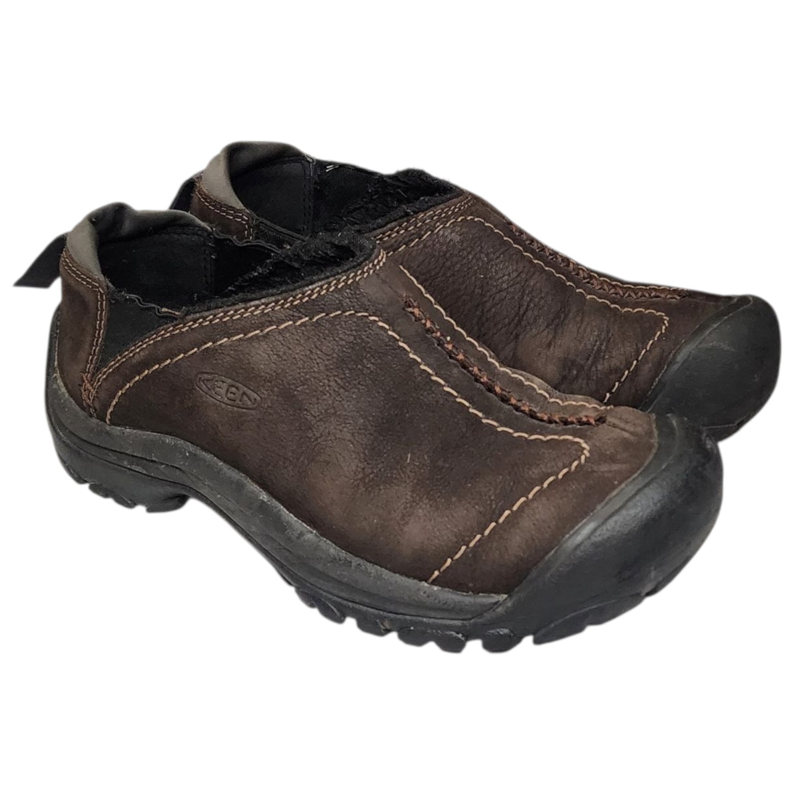 Scarpe zoccoli invernali Keen donna Kaci taglia 6 5 pelle marrone casual slip on