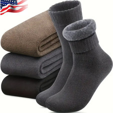 3  Thermal Heated Hiking Socks for Men Thick Warm Winter Socks for Outdoors USA