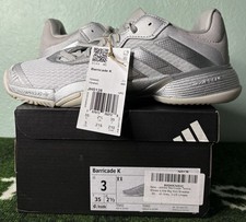 US Youth 3 - Adidas Barricade J  Silver Metallic Dash Grey  JH5128